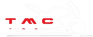 Logo transparent du Tunis Moto Club (TMC) représentant une moto blanche sur fond noir, avec les lettres 'TMC' en rouge et 'Tunis Moto Club' en rouge et blanc en bas